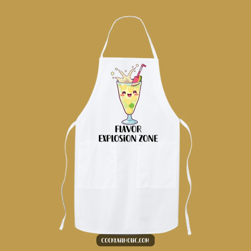 Funny Kawaii Cocktail Splash Apron - Kitchen Energetic Wear Gift