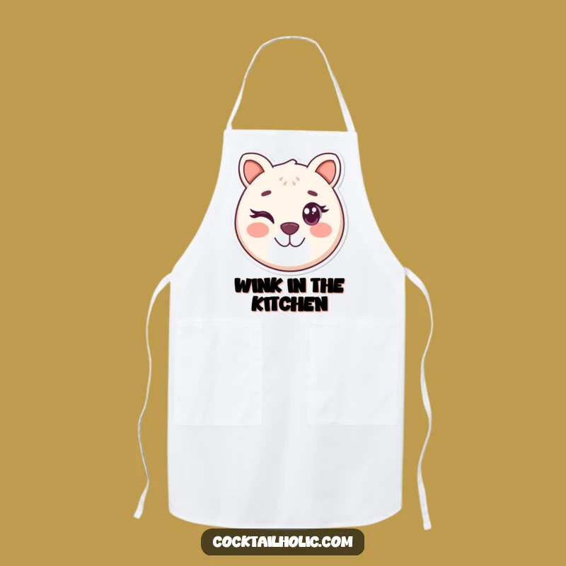 Funny Winking Animal Face Apron - Playful Kitchen Accent