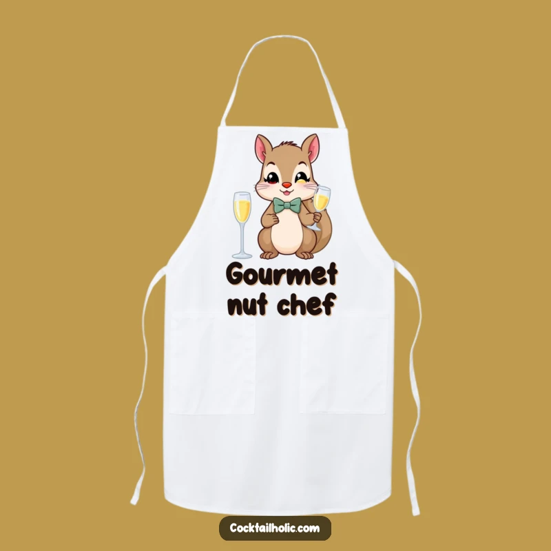 Funny Fancy Squirrel Champagne Apron - Dapper Animal Kitchen Wear