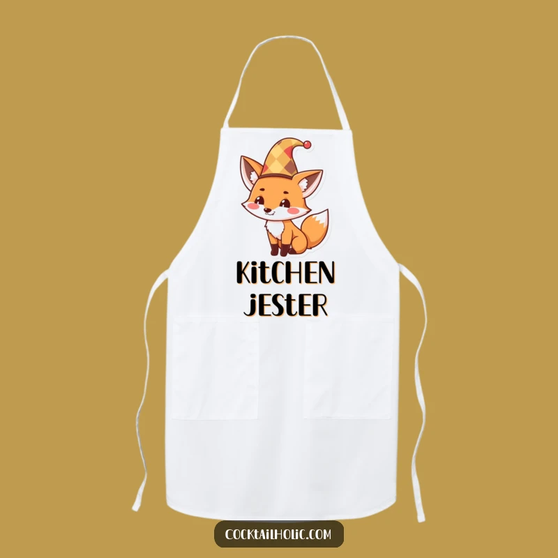 Funny Fox Jester Apron: Cook with a Grin, a Hilarious Kitchen Gift!