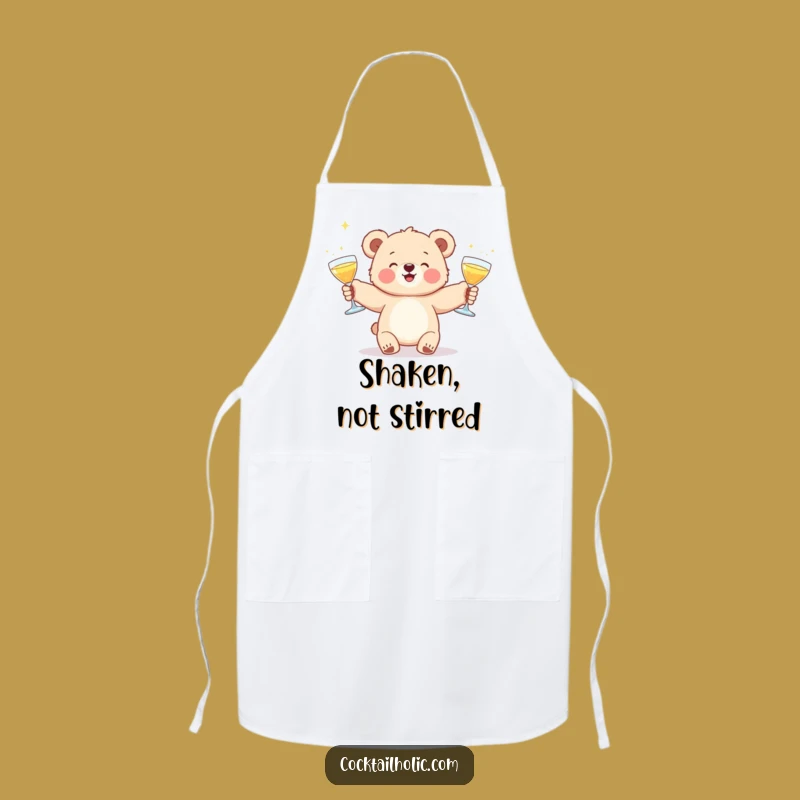 Funny Bear Cub Cocktail Juggling Apron - Hilarious Kitchen Gift for Aspiring Bartenders