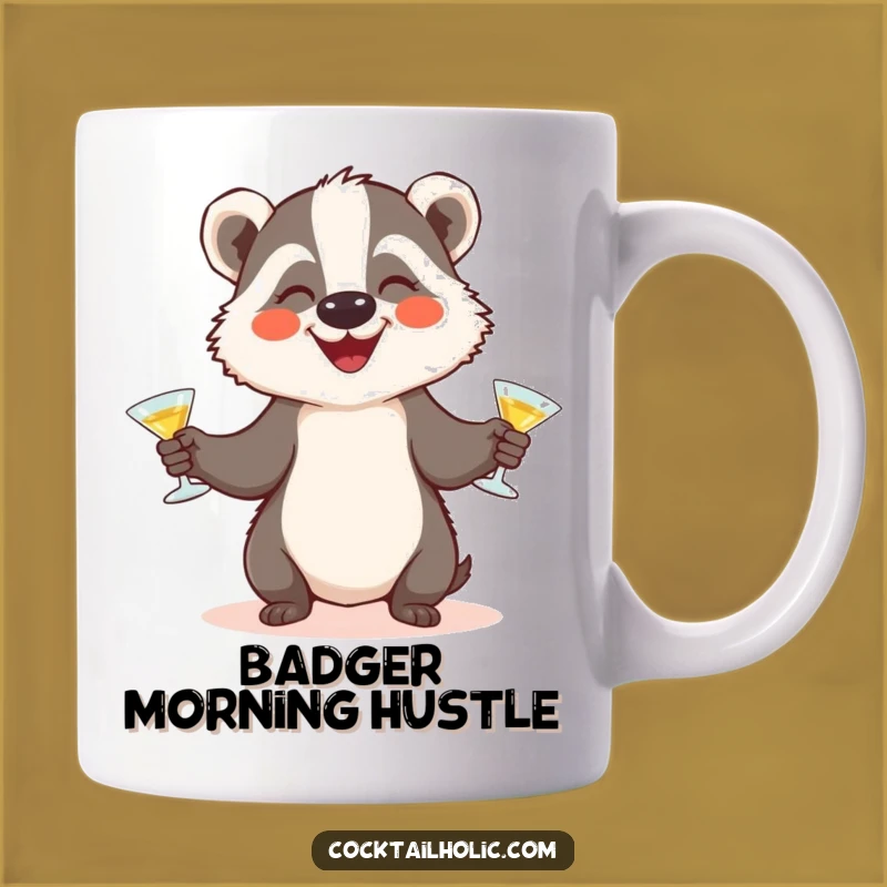 Funny Badger Juggling Cocktail Mug: Whimsical & Hilarious Drink Lover Gift for Him