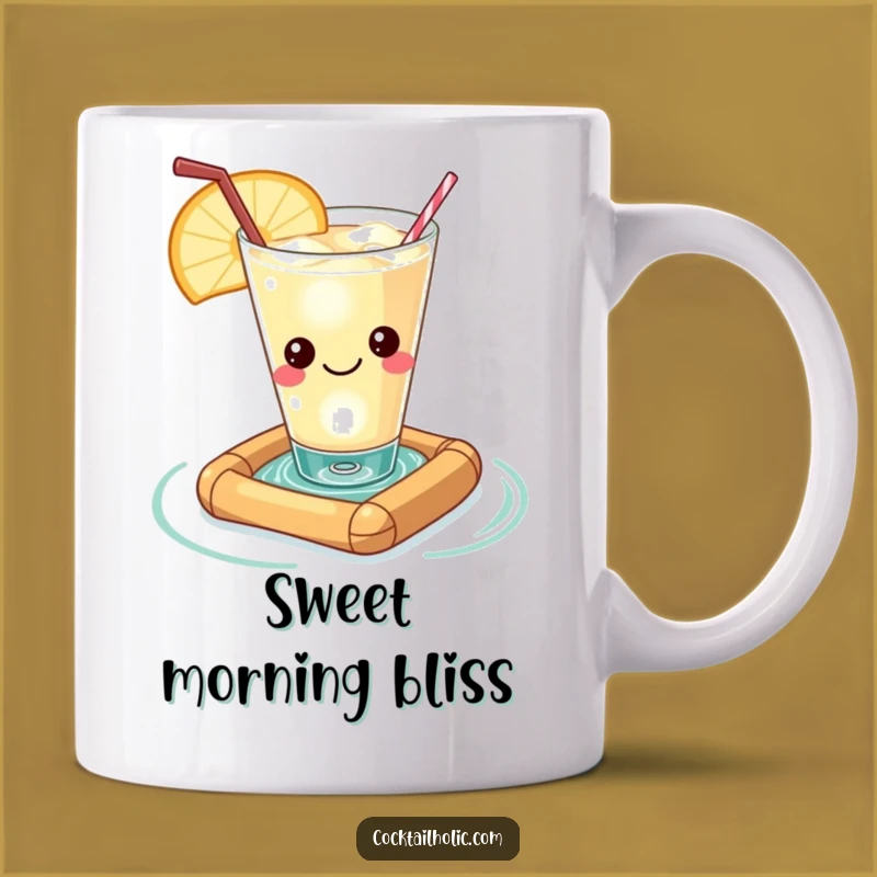 Funny Kawaii Cocktail Glass Raft Mug - Relaxed Humorous Drink Gift