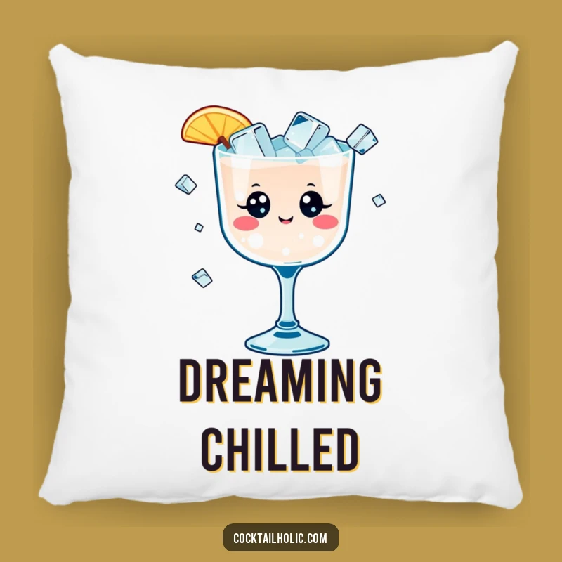 Funny Kawaii Cocktail Pillow - Cozy & Hilarious Ice Decor Gift