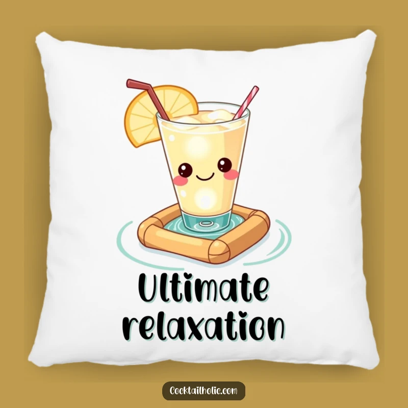 Funny Kawaii Cocktail Raft Pillow - Cozy Relaxed Cushion Gift