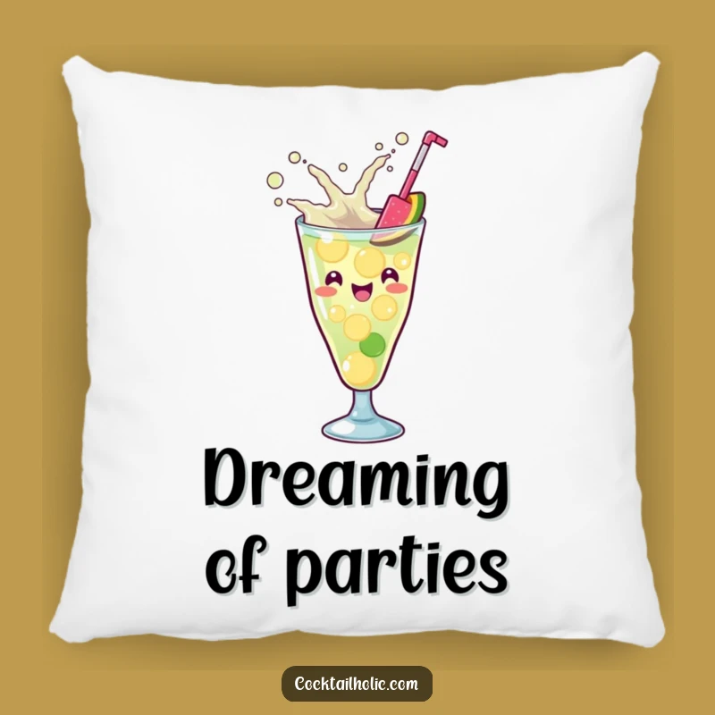 Funny Kawaii Cocktail Splash Pillow - Cozy Energetic Cushion Gift