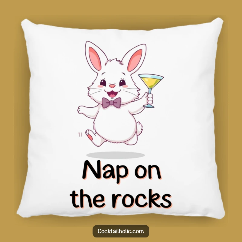 Funny Martini Bunny Pillow: Cozy Comfort with Elegant Playfulness Gift