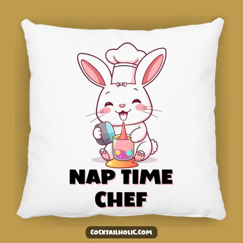 Funny Chef Bunny Spill Pillow - Comfy & Humorous Kitchen Accent Gift