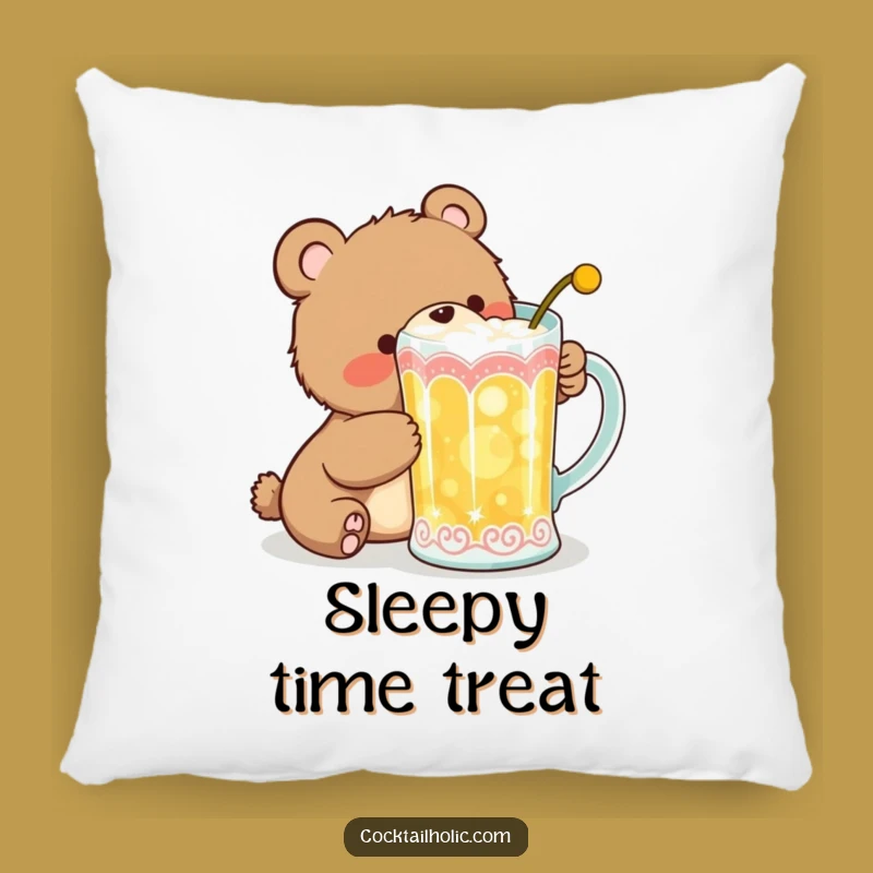 Funny Bear Cub Cocktail Pillow: Comfy Giggles & Playful Decor!