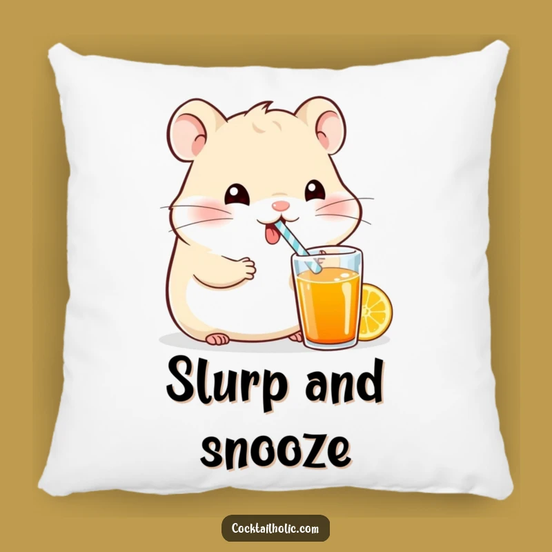 Funny Hamster Pillow: Soft Cartoon Drink Cushion, Cozy and Funny Gift Accent