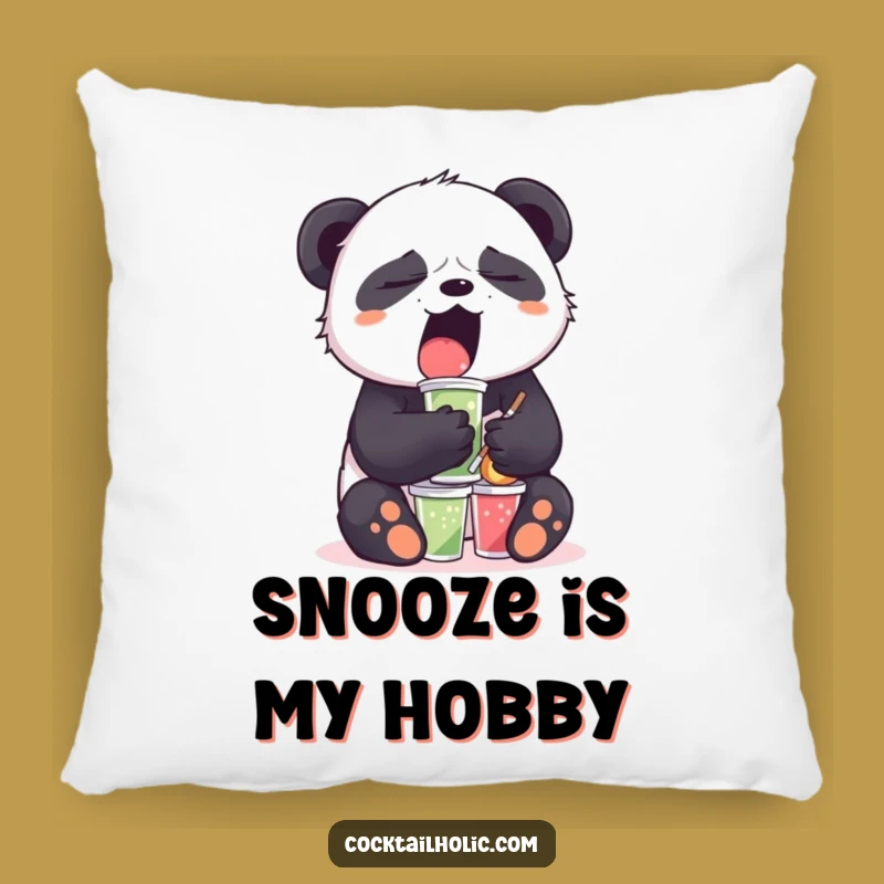 Comfy Funny Sleepy Panda Pillow: Yawning Bear Accent Decor, Cozy Gift