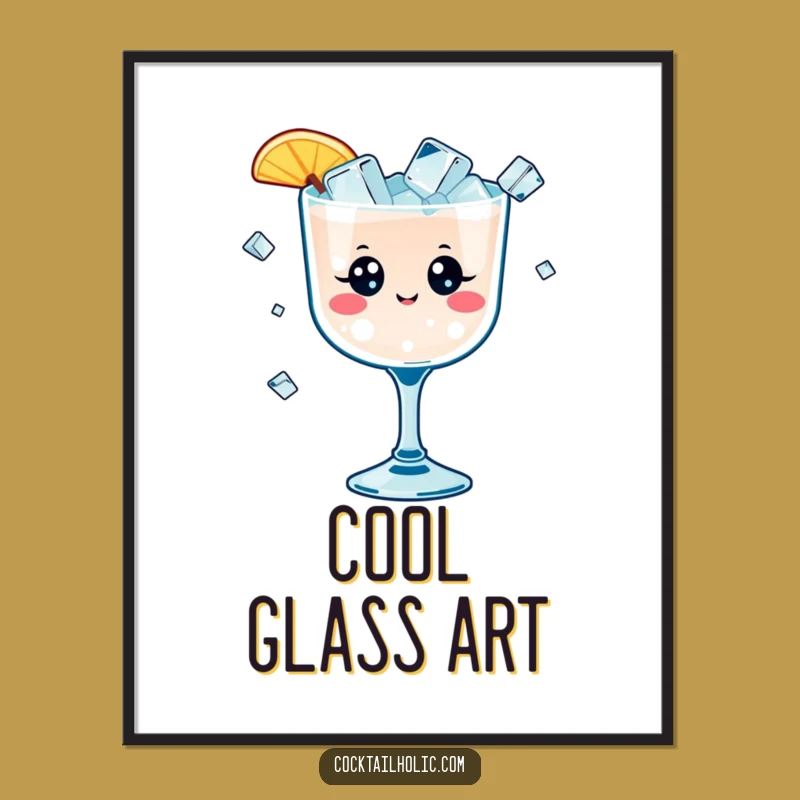 Funny Kawaii Cocktail Digital Art - Hilarious Party Decor Gift