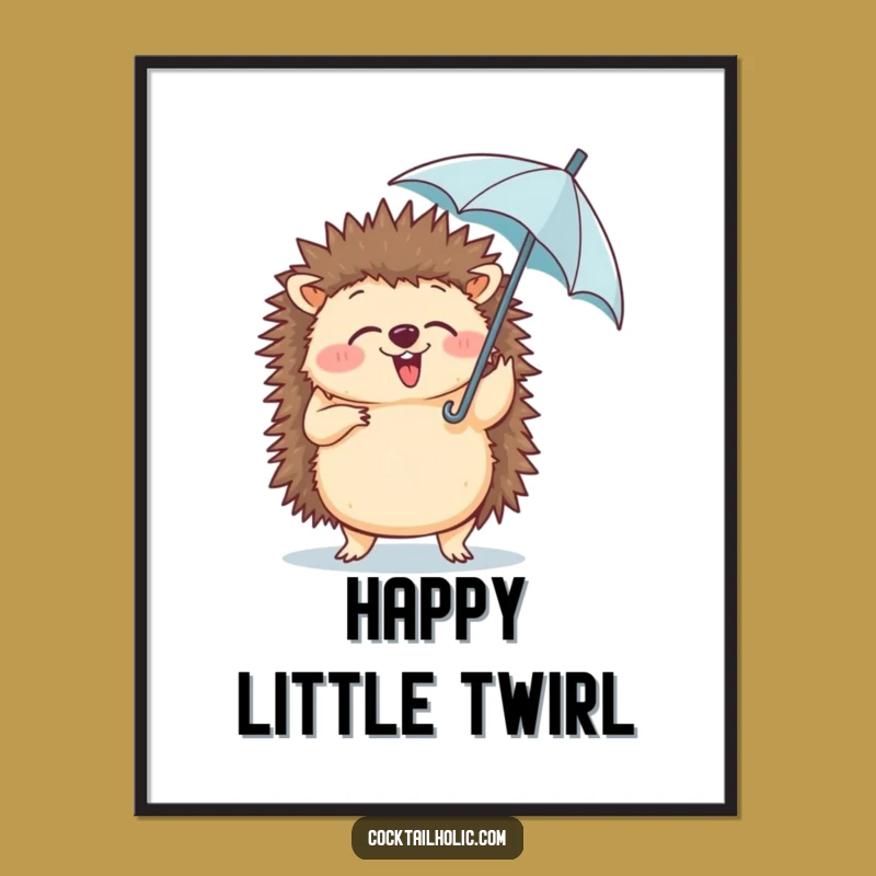 Funny Hedgehog Dance Digital Art - Instant Whimsical Decor & Hilarious Gift