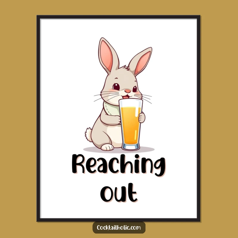 Funny Bunny Digital Art: Tall Drink Delight - Instant Funny Gift!