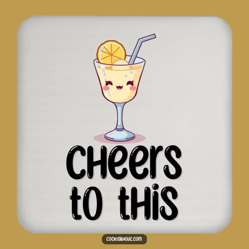 Funny Kawaii Cocktail Bubble Sip Coaster - Humorous Drink Table Protector Gift