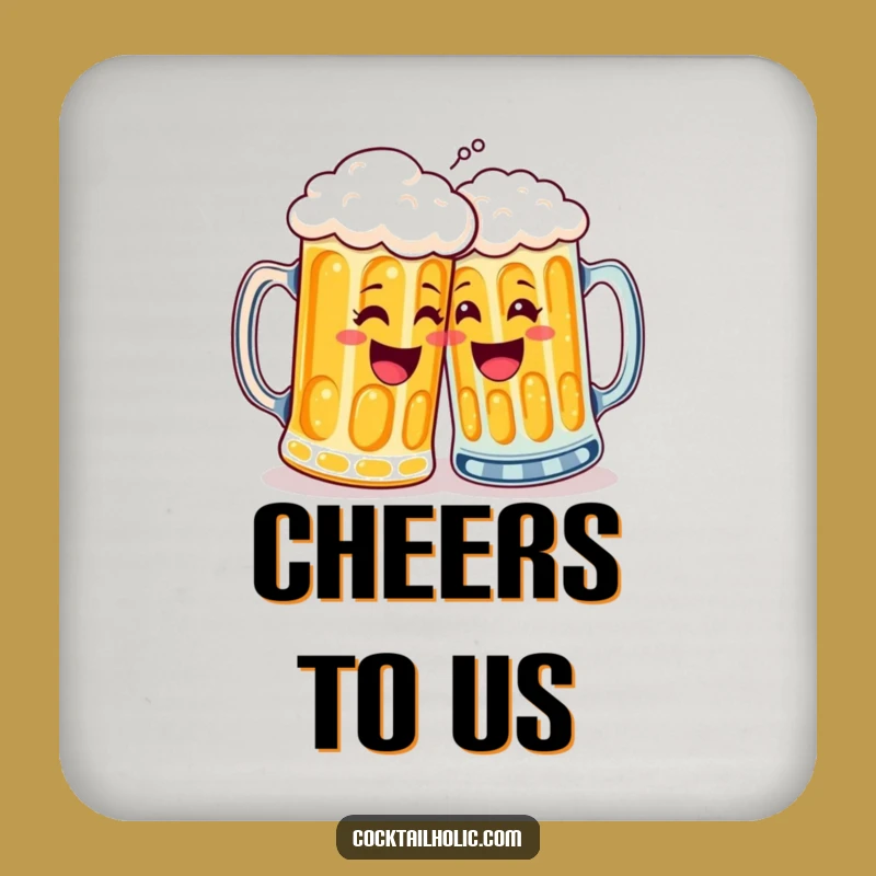 Funny Beer Mug High Five Drink Coaster - Protect Surfaces with Humor!