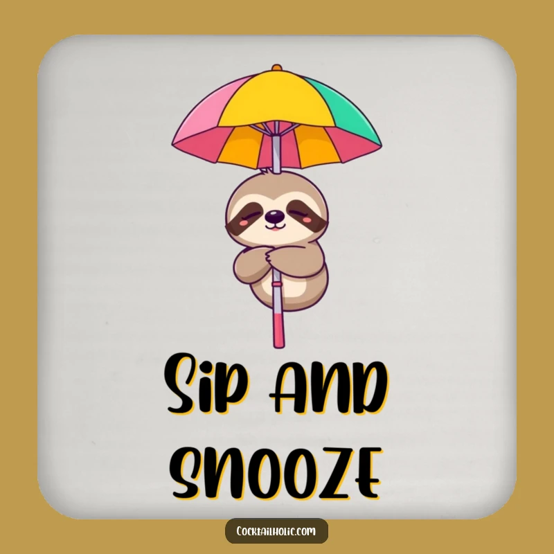 Funny Sleepy Sloth Coaster: Protect Surfaces with Relaxed Charm!