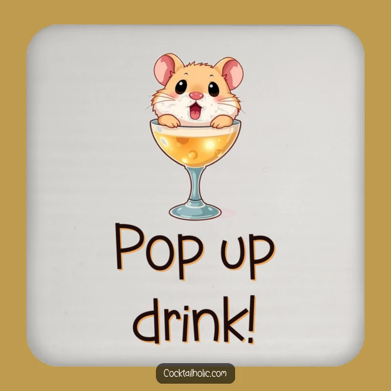 Funny Surprised Hamster Cocktail Glass Drink Coaster - Surprise Barware