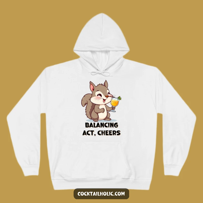 Funny Squirrel Cocktail Hoodie: Cozy Up with Mischievous Humor