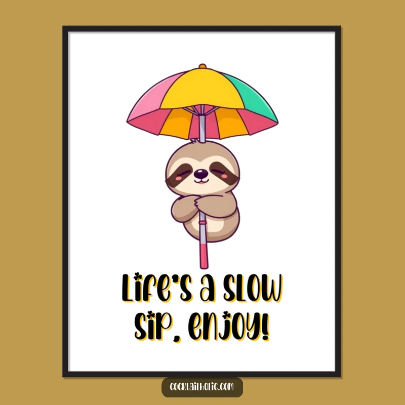 Free Printable Sloth Chill Art – Funny Downloadable Wall Decor!