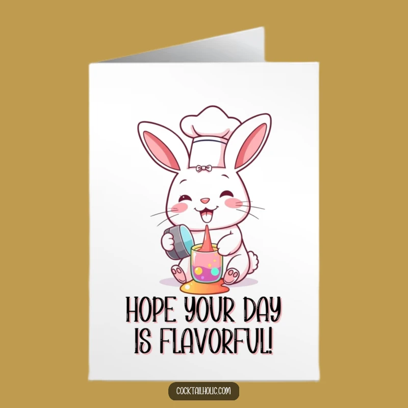 Free Printable Birthday Card: Chef Bunny Spill, Funny Downloadable Gift