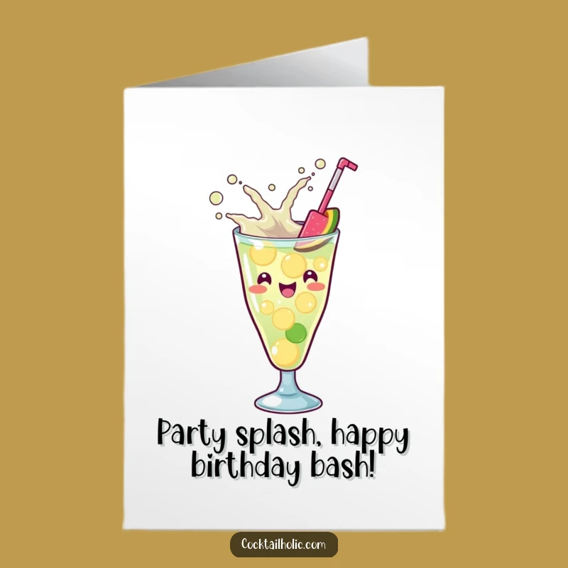 Funny Birthday Card: Kawaii Cocktail Mixology Fun - Free Printable Downloadable Gift