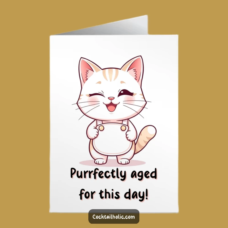 Free Printable Cat Bartender Birthday Card - Funny Downloadable Gift