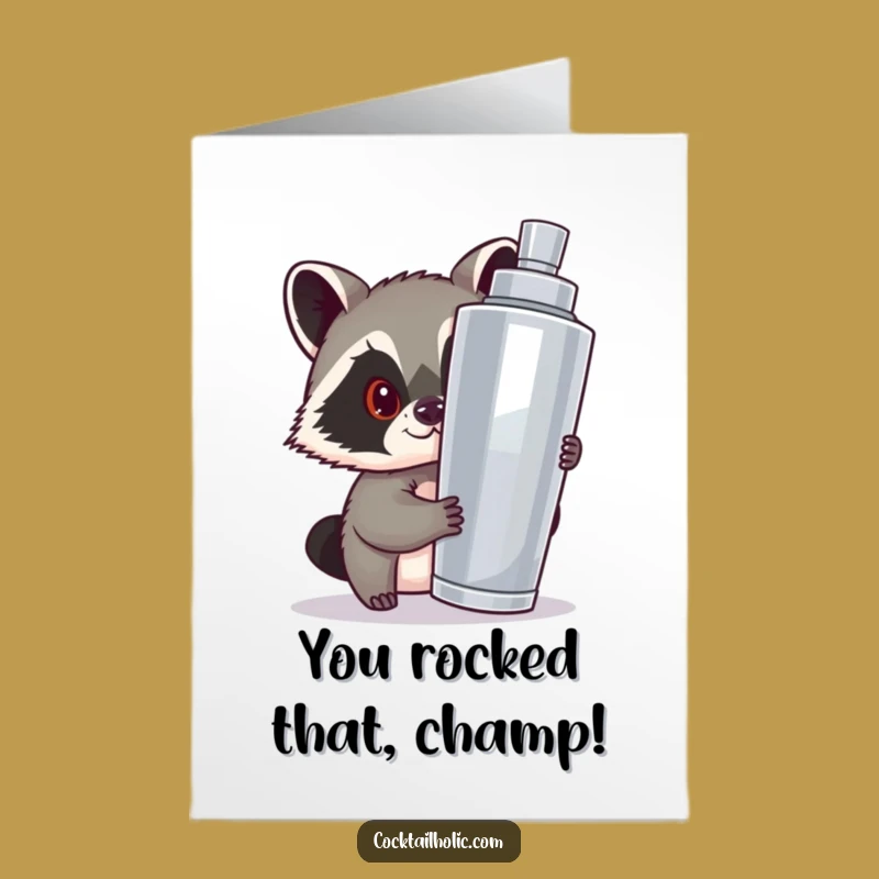 Free Printable Raccoon Congrats Card: Shaker Shenanigans Downloadable