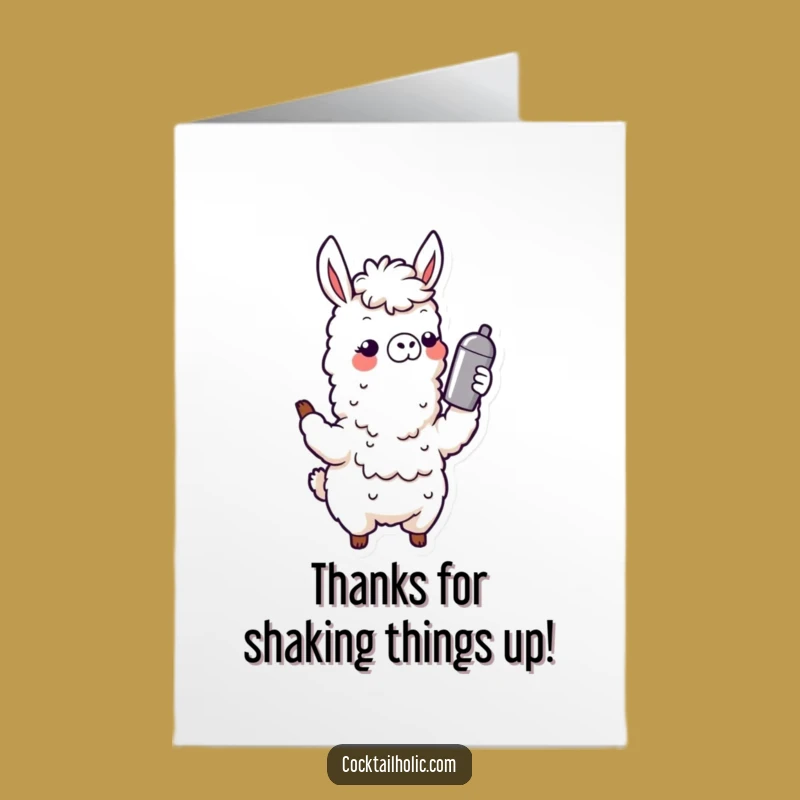 Free Printable Thank You Card: Wobbly Llama's Cheers - Grateful Downloadable Gift