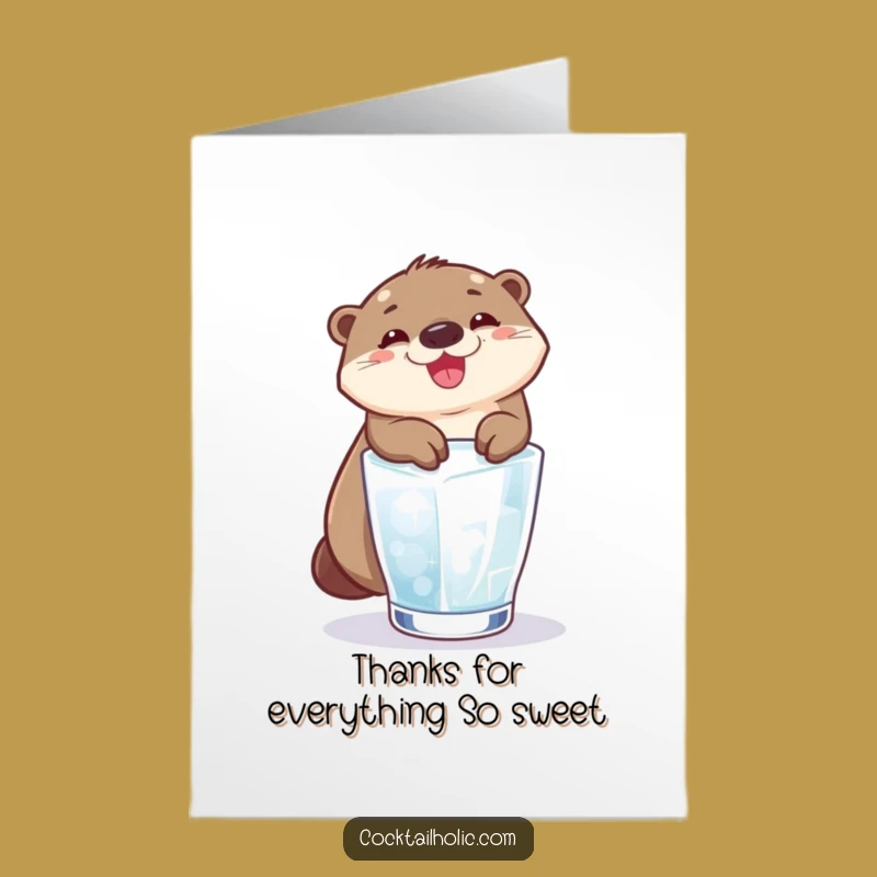 Free Printable Thank You Card: Otter Ice Slide - Grateful Downloadable