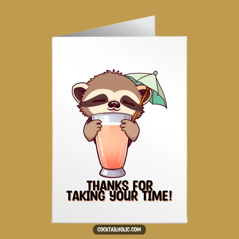 Free Printable Sloth Thank You Card - Funny Downloadable Gift for Appreciating Patience