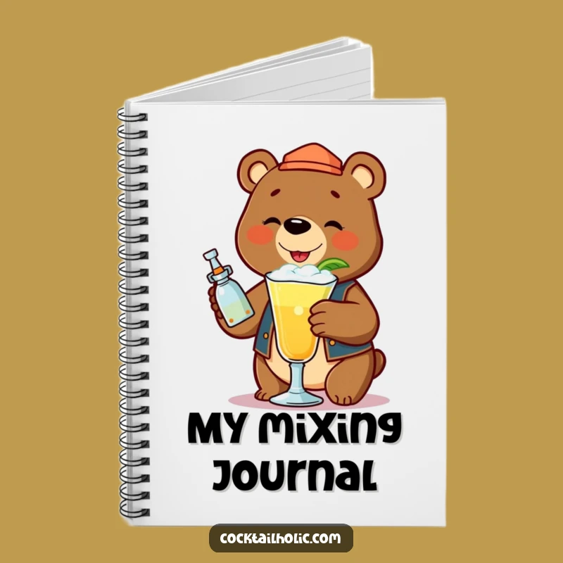 Funny Bear Bartender Cocktail Notebook - Mixologist Journal for Recipes
