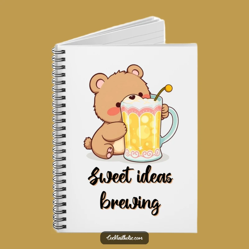 Funny Bear Cub Cocktail Notebook: Jot Down Mischief with Flair!