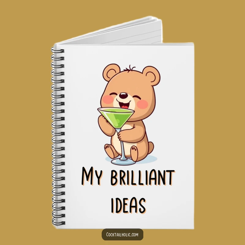 Funny Bear Martini Notebook: Hilarious Cocktail Journal for Notes & Ideas, Fun Gift