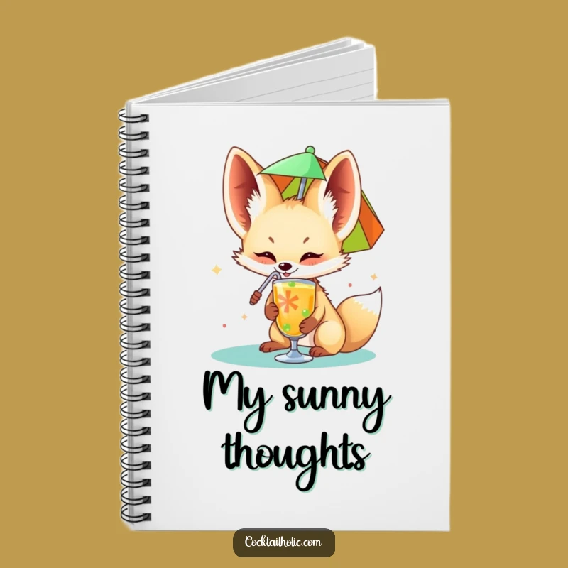 Funny Fennec Fox Drink Notebook: Jot Down Your Happy Thoughts
