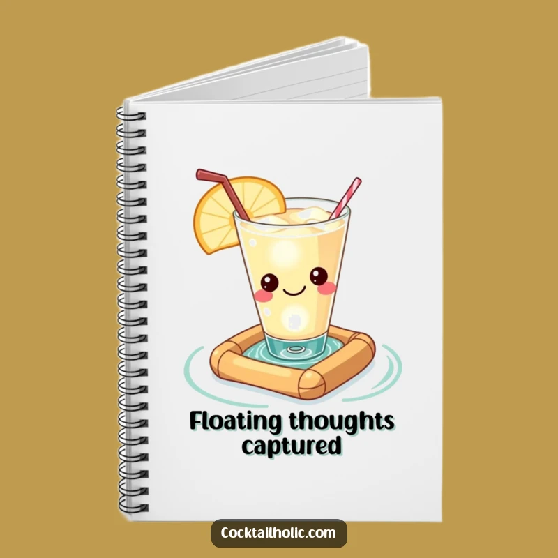 Funny Kawaii Cocktail Raft Notebook - Journal Relaxed Pages Gift