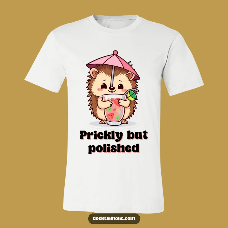 Funny Hedgehog Fruity Drink T-Shirt: Wear Your Tropical Joy!