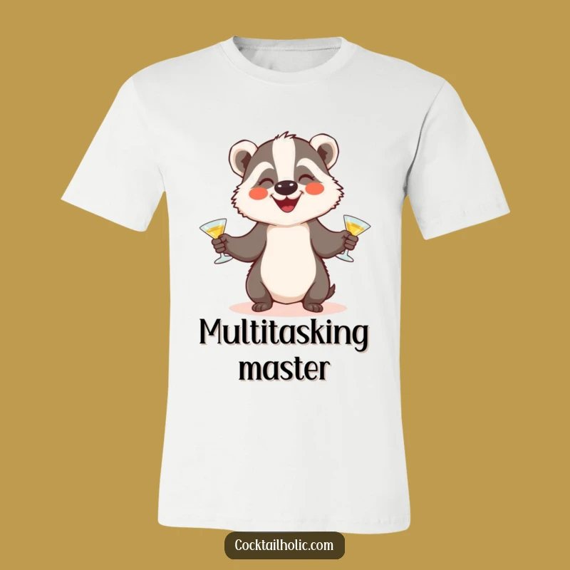 Funny Badger Cocktail Juggling T-Shirt: Hilarious Bartender Tee, Perfect Party Gift