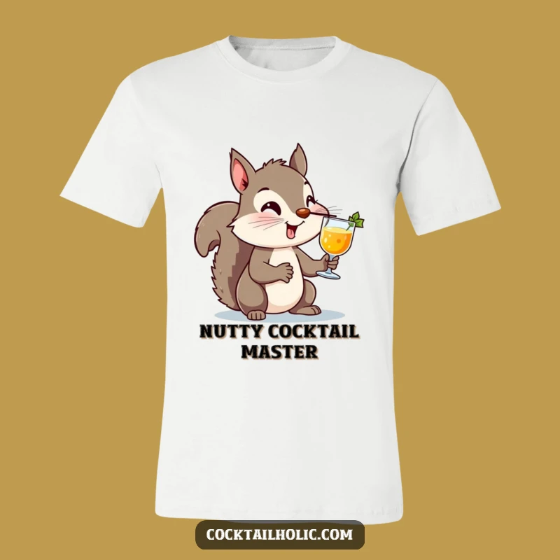 Funny Squirrel Cocktail T-Shirt: Unique Balancing Act Tee, Great Funny Gift