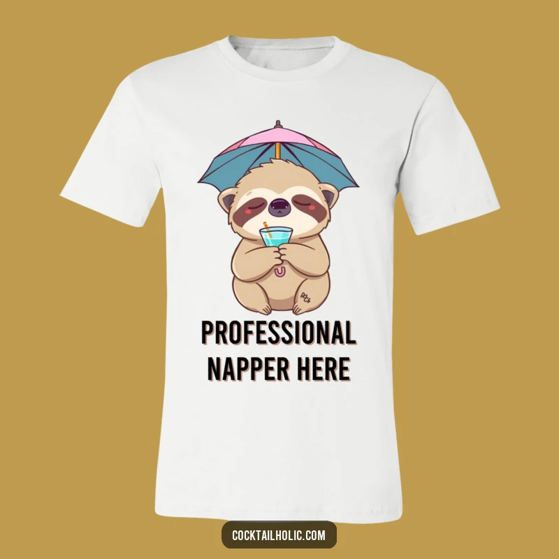 Funny Sloth T-Shirt: Embrace the Chill Funny Gift for Cocktail Lovers