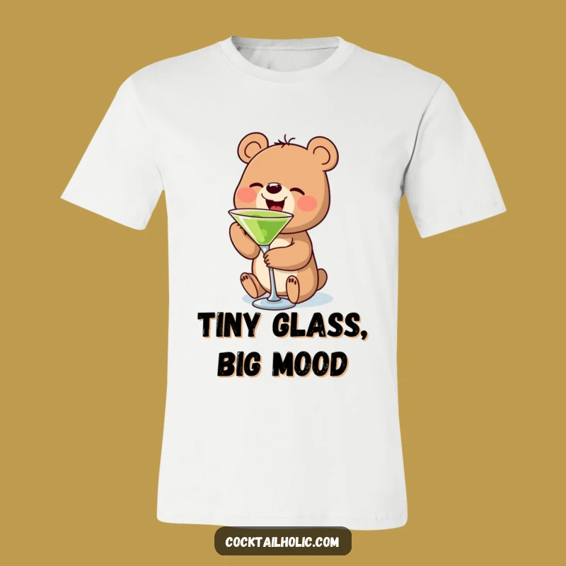 Funny Bear Martini T-Shirt: Hilarious Sipping Bear Tee, Perfect Cocktail Lover Gift
