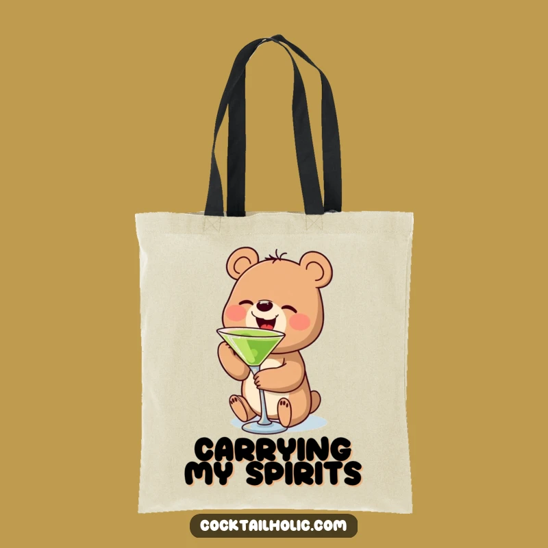 Funny Bear Martini Tote Bag: Spacious & Hilarious Cocktail Carryall, Perfect Gift