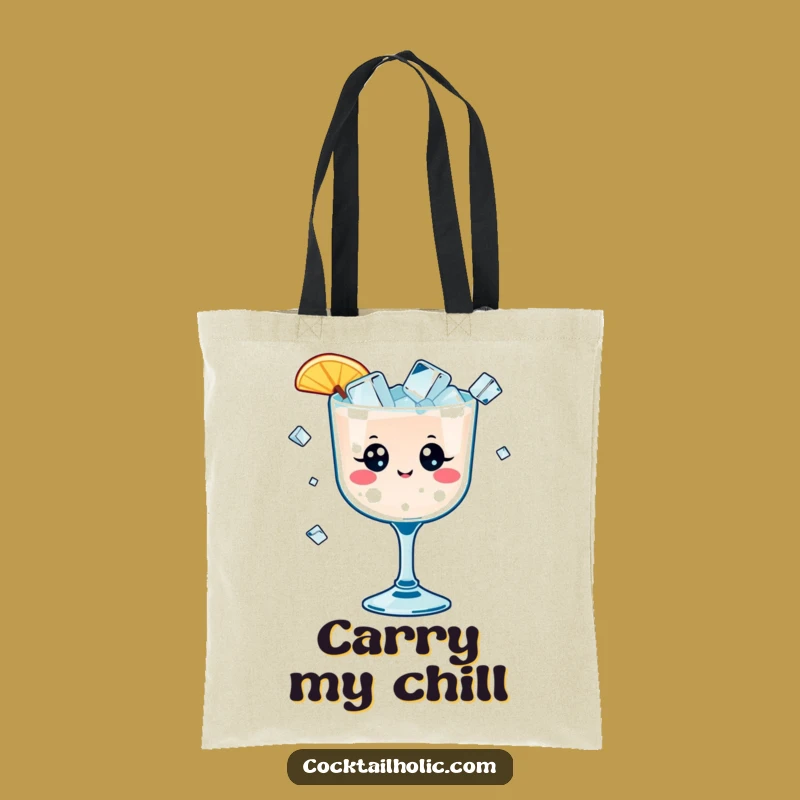 Funny Kawaii Cocktail Tote Bag - Carry Your Fun with This Ice Cubes Gift
